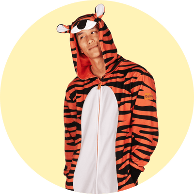 shop animal costumes - image of model wearing mens tiger costume