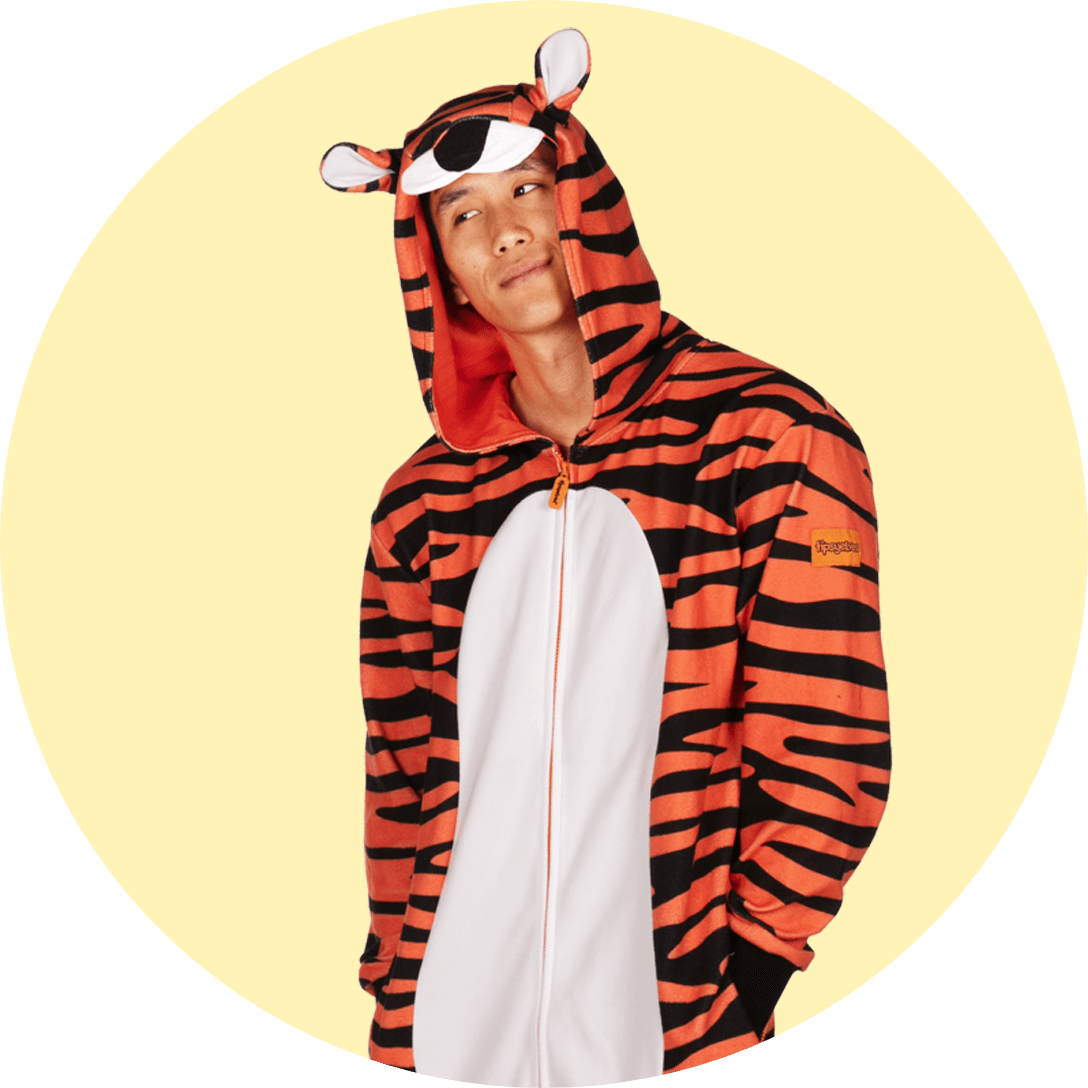 shop animal costumes - image of model wearing mens tiger costume
