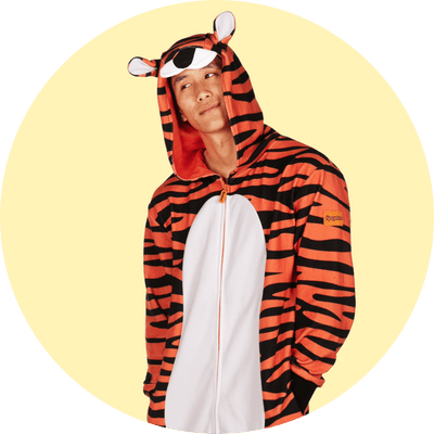 shop animal costumes - image of model wearing mens tiger costume