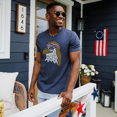 shop patriotic - image of model wearing men's epic eagle tee
