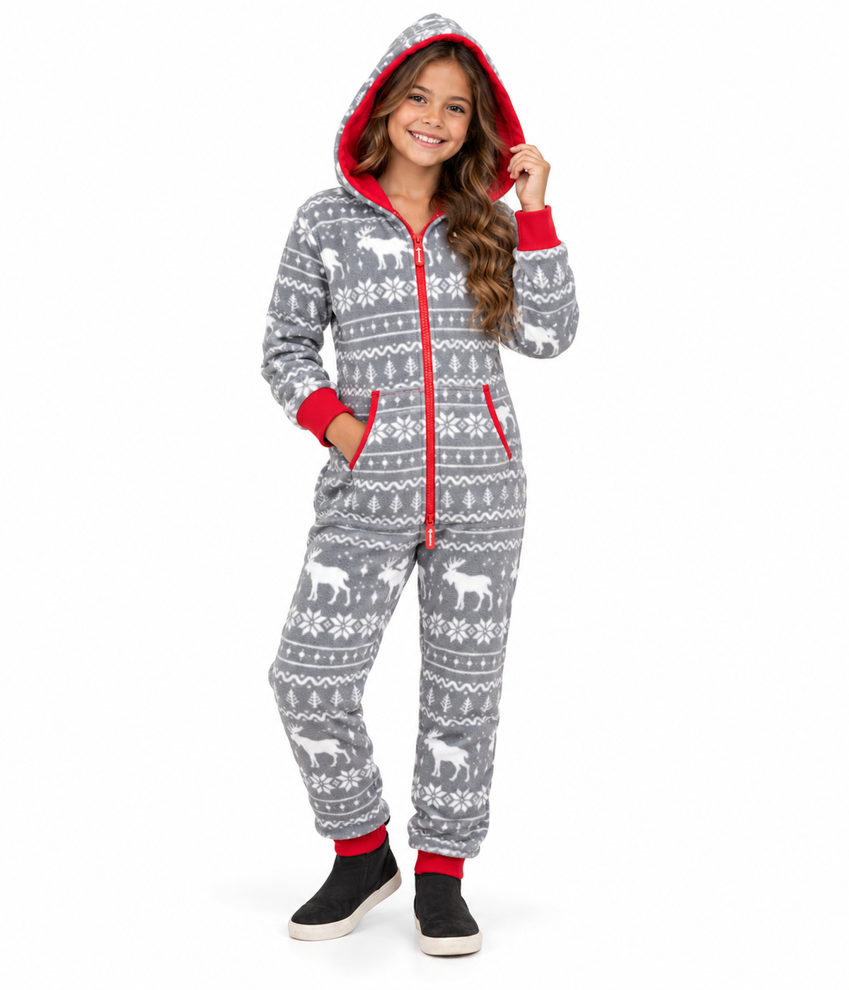 Girl's Grey Moose Jumpsuit Primary Image