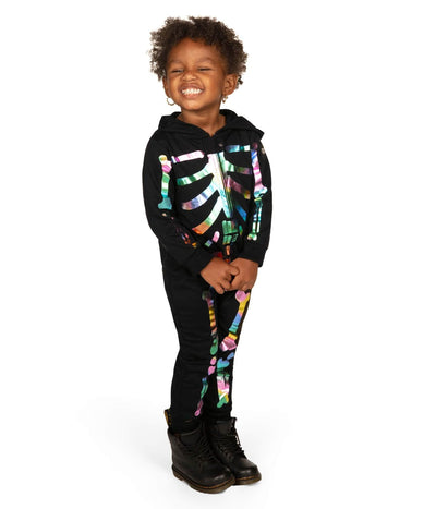 Toddler Girl's Iridescent Skeleton Costume Primary Image