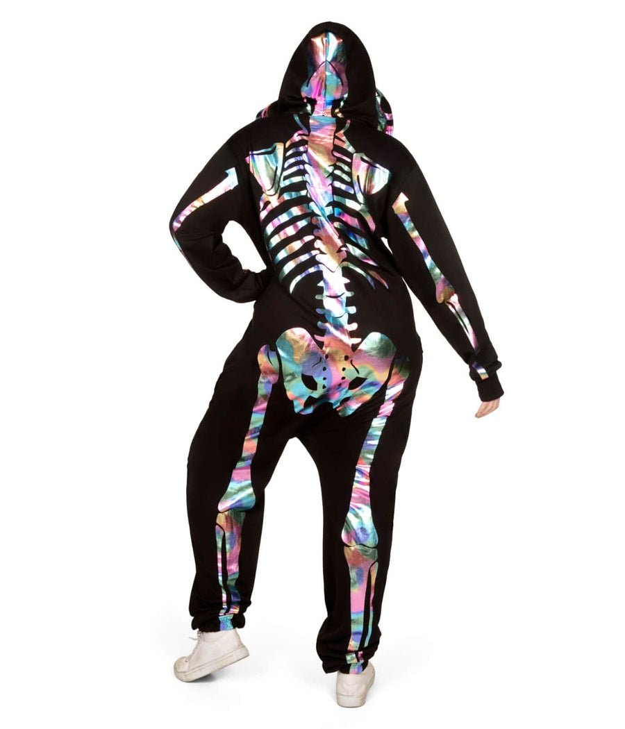 Women's Iridescent Skeleton Plus Size Costume