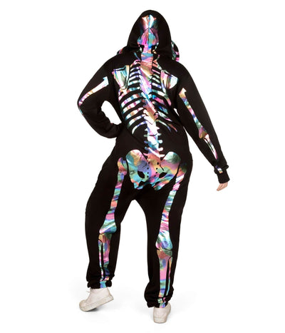 Women's Iridescent Skeleton Plus Size Costume Image 2