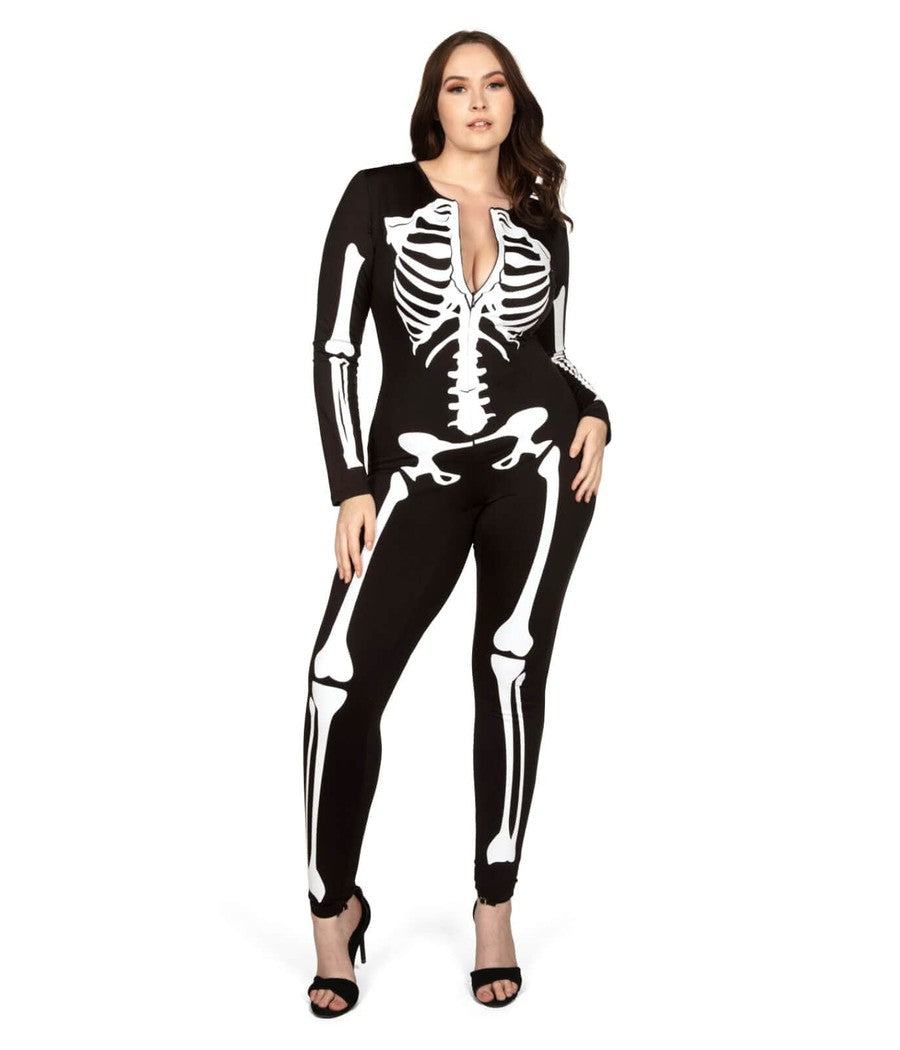 Skeleton Bodysuit Plus Size Costume: Women's Halloween Outfits | Tipsy ...