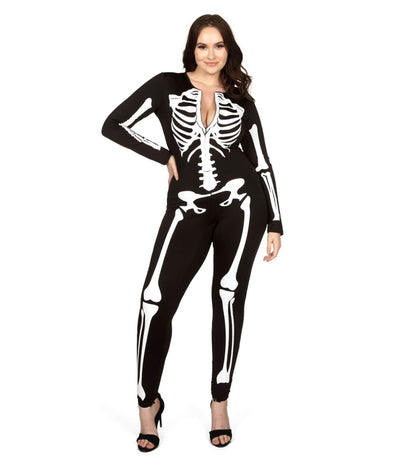 Skeleton Plus Size Bodysuit Costume Image 3