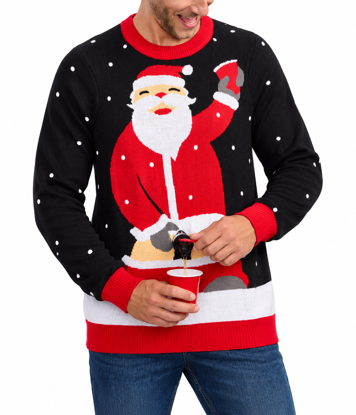 Men's Jolly Juice Dispenser Ugly Christmas Sweater