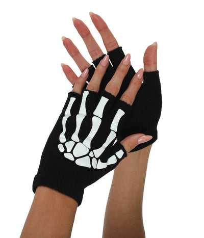 Fingerless Skeleton Gloves Image 2