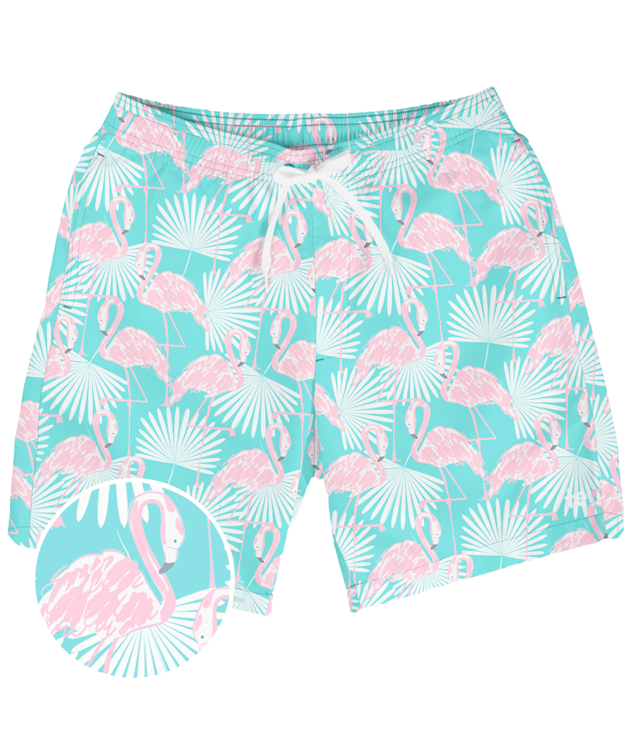 Flamingo Stretch Swim Trunks: Men's Summer Outfits | Tipsy Elves