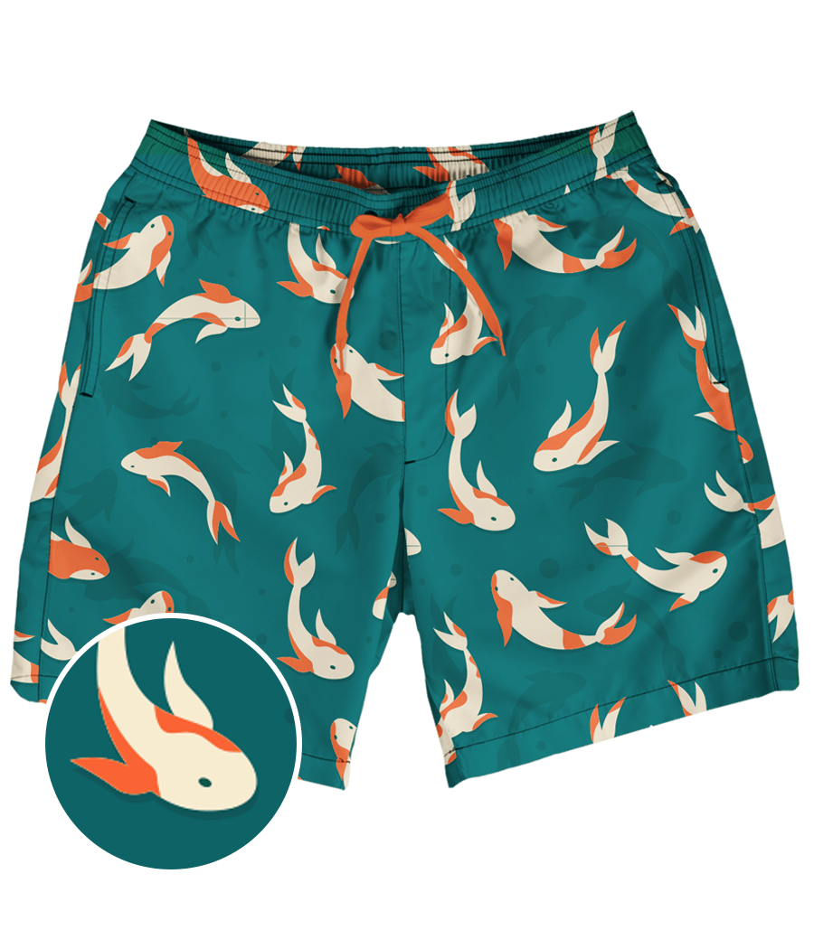 Feelin' Koi Stretch Swim Trunks