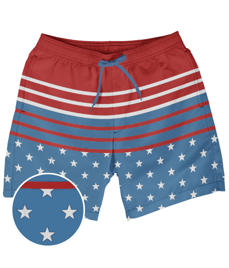 Freedom's Calling Stretch Swim Trunks: Men's Patriotic Outfits | Tipsy ...