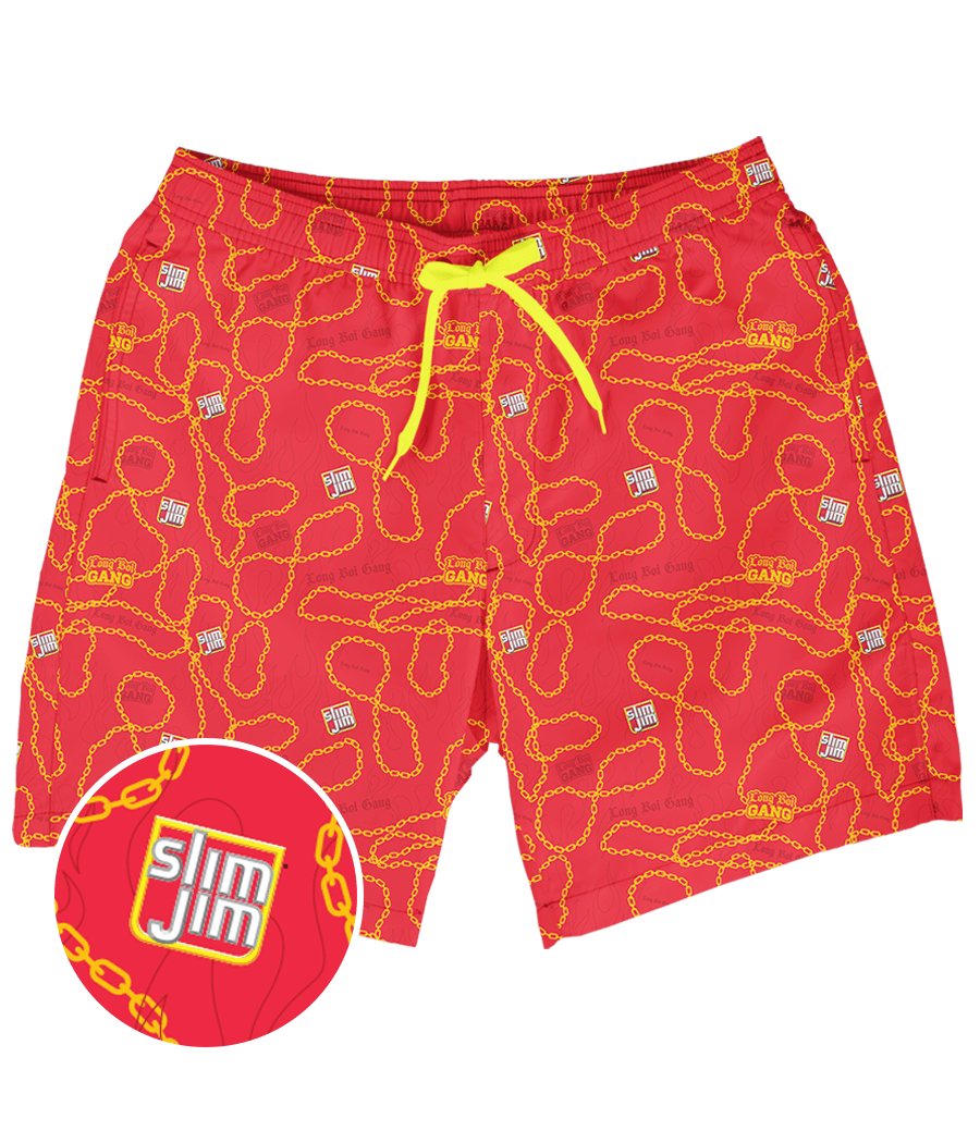 Slim Jim Red Swim Trunks