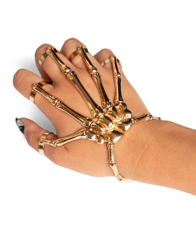 Gold Skeleton Finger Bracelet Image 4