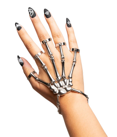 Silver Skeleton Finger Bracelet Primary Image