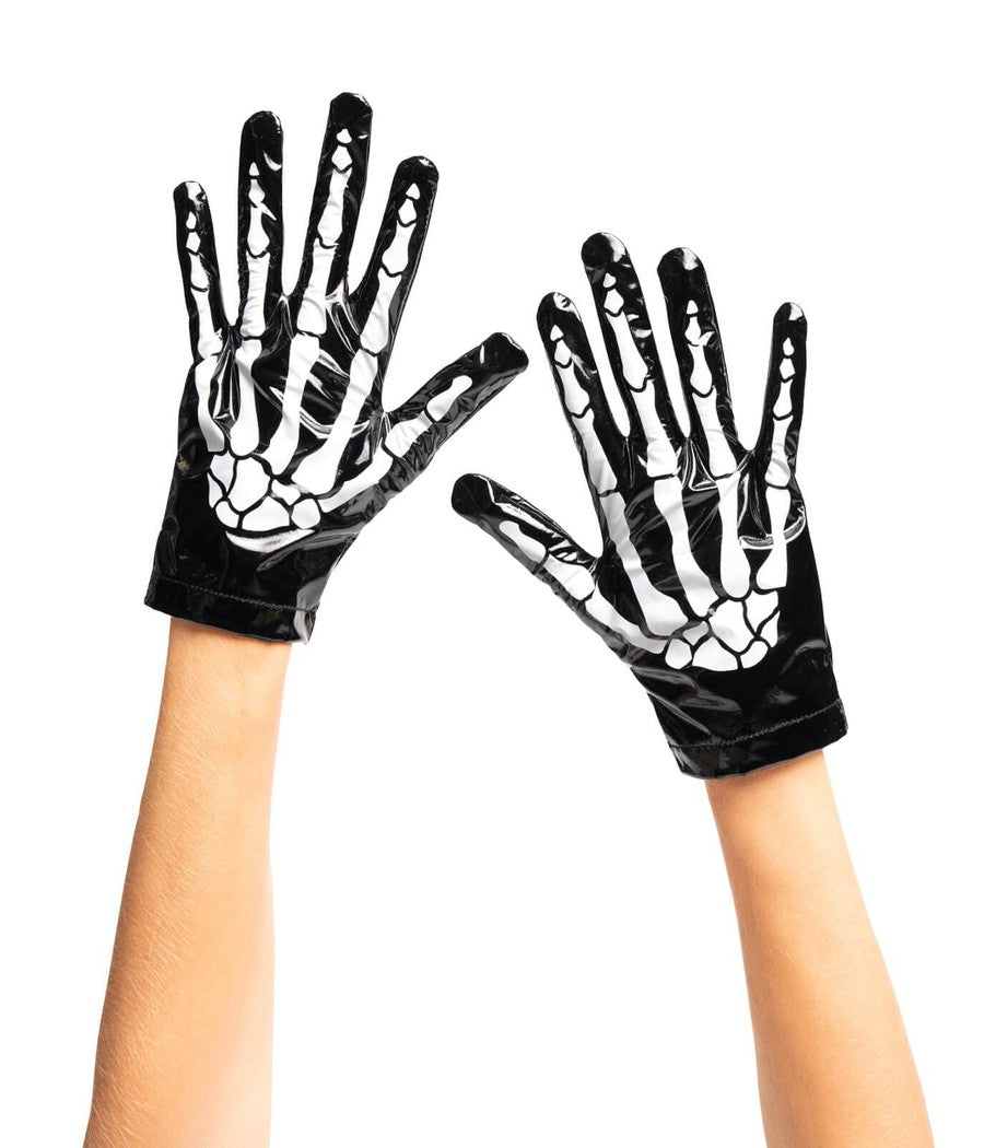 Women's Pleather Skeleton Gloves