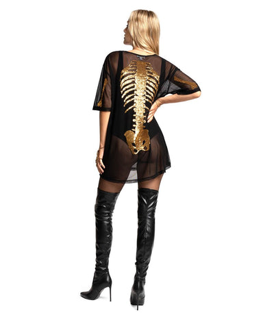 Gold Skeleton Mesh Costume Dress Image 2
