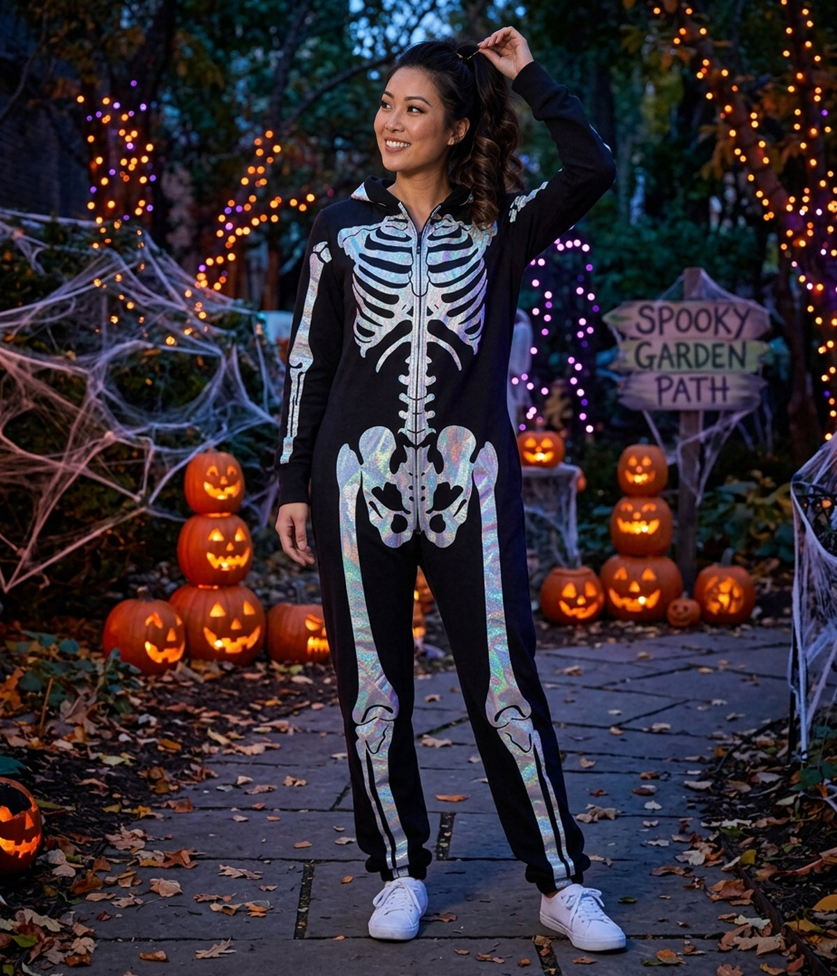 Women's Shimmer Skeleton Costume