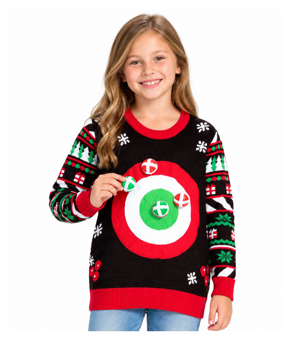 Girl's Dart Board Game Ugly Christmas Sweater