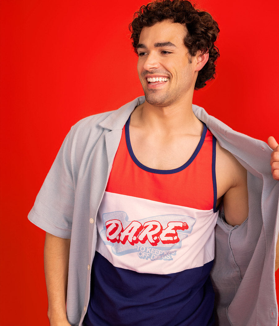 Men's Declaration of DARE Tank Top (Blue)