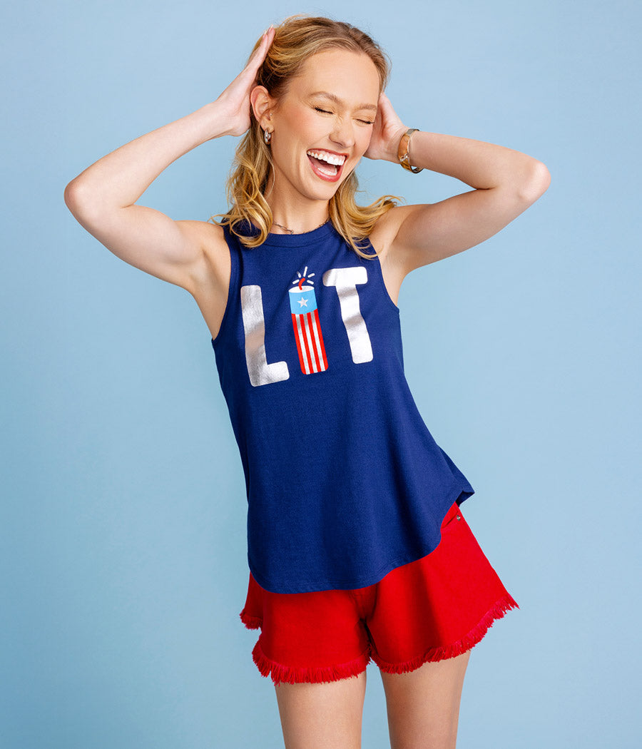 Women's Lit Foil Tank Top