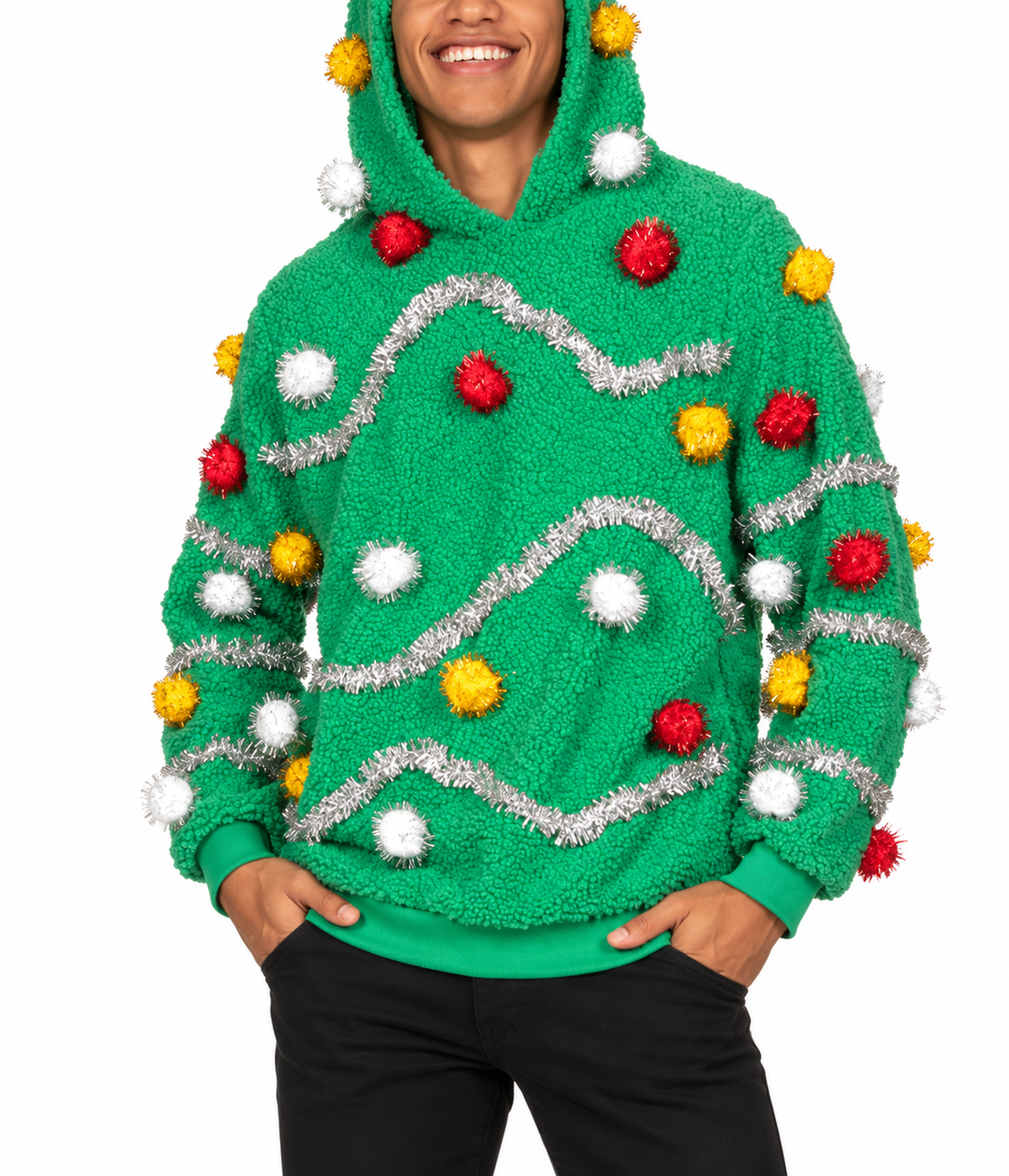 Men's Oh Christmas Tree Hooded Ugly Christmas Sweater