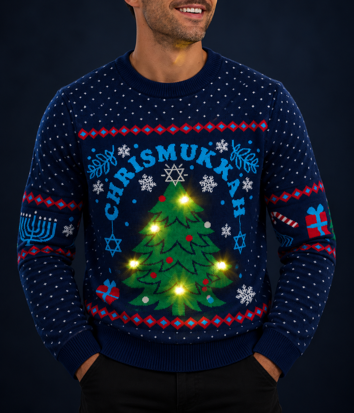 Men's Chrismukkah Light Up Sweater