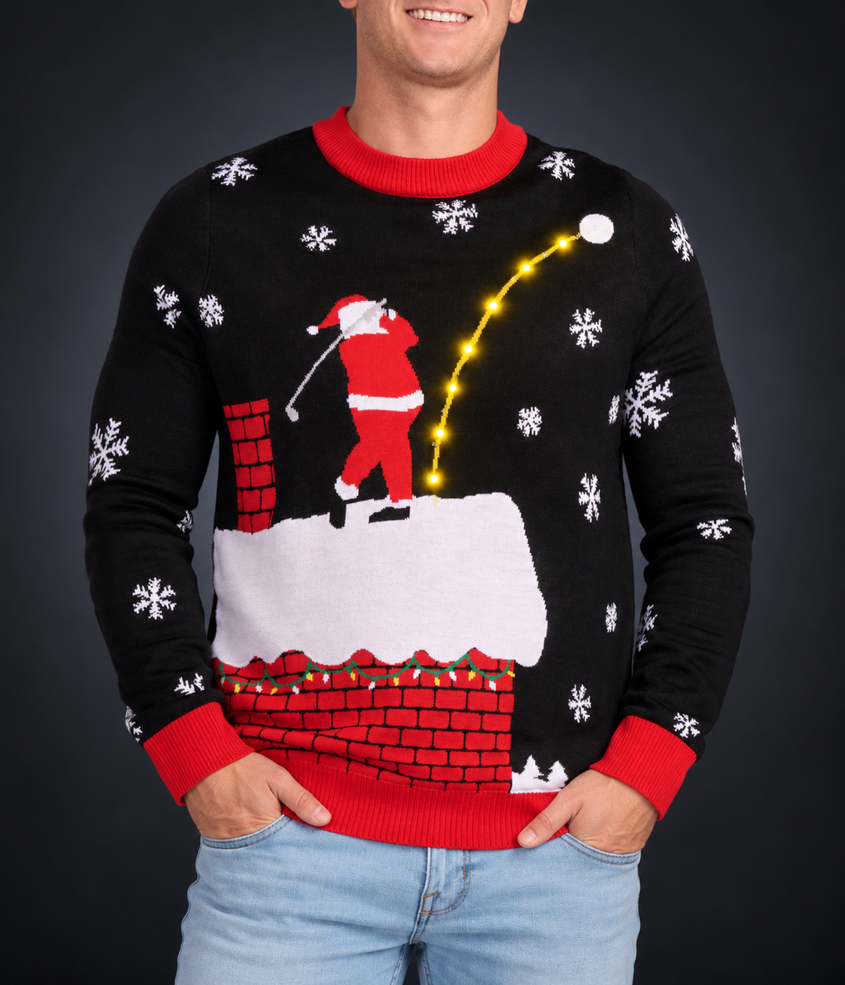 Men's Santa Slice Light Up Ugly Christmas Sweater