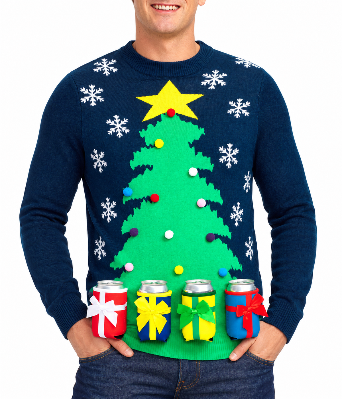 Men's Christmas Tree with Beer Holsters Ugly Christmas Sweater