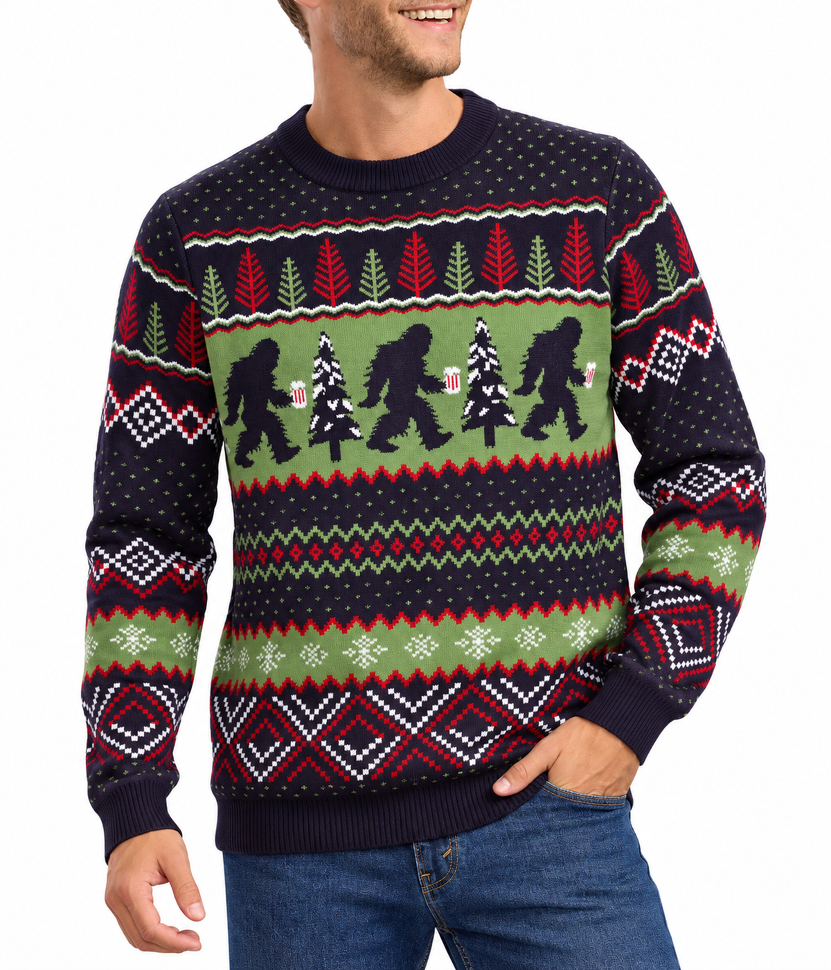 Men's Bigfoot Brew Ugly Christmas Sweater