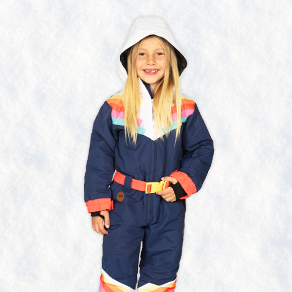 shop snow suits - model wearing girl's Santa Fe shredder snow suit