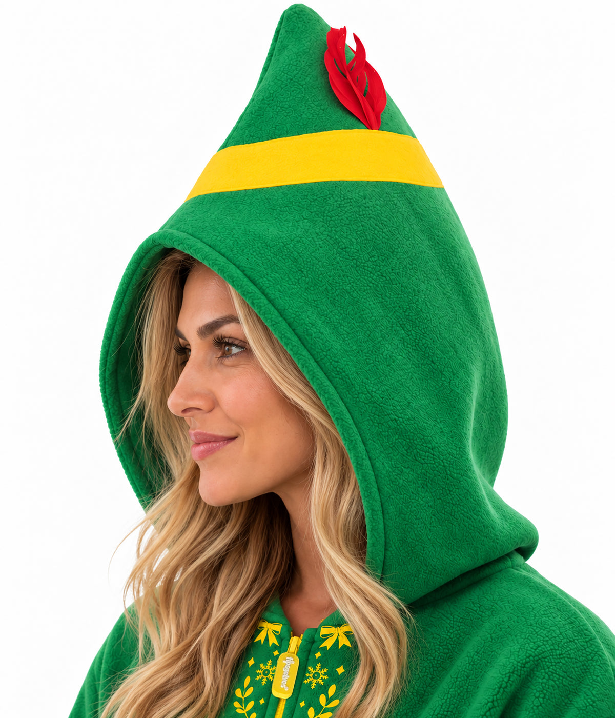 Women's Buddy the Elf Jumpsuit with Elf Hat Hood
