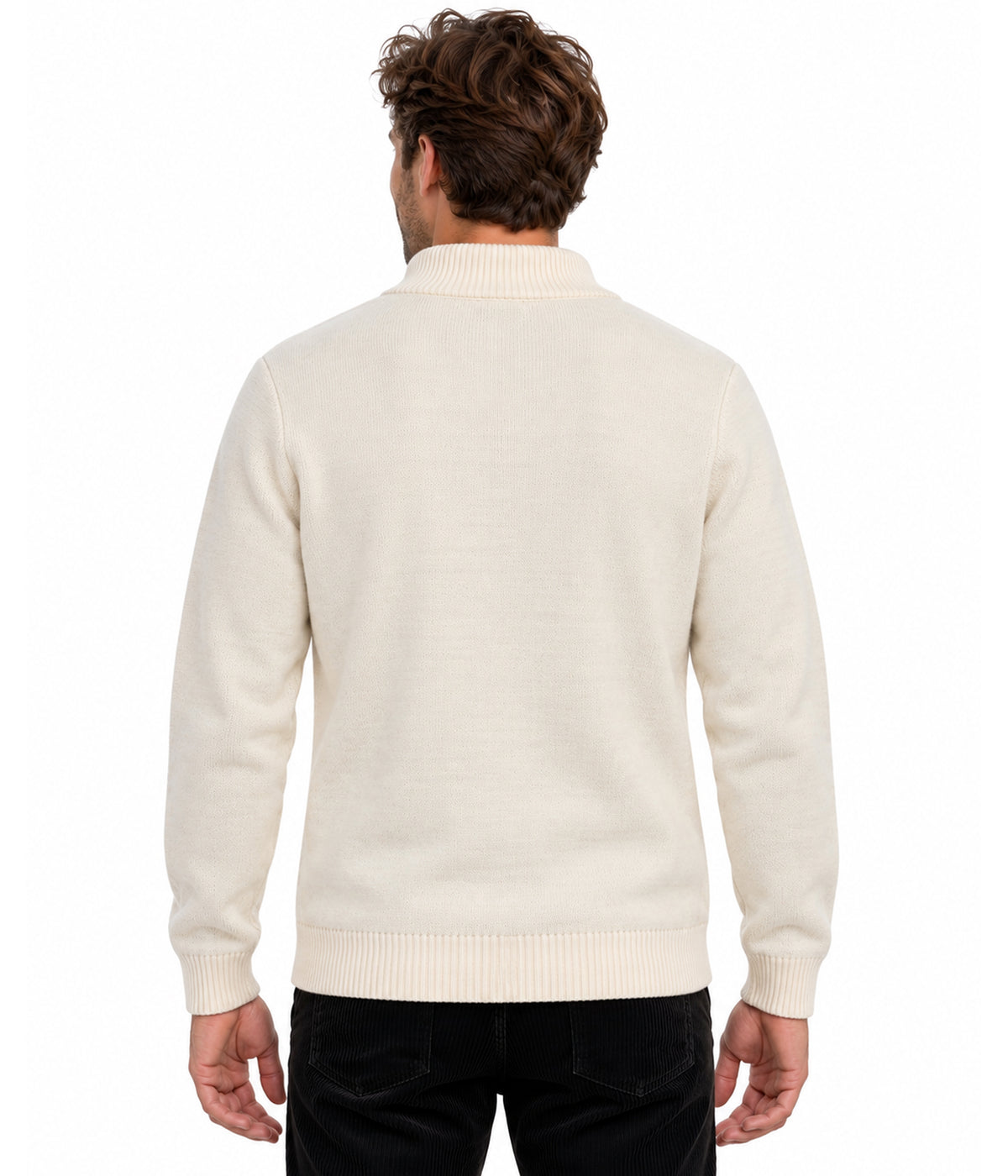 Men's Christmas Cocktail Mock Neck Cardigan Sweater