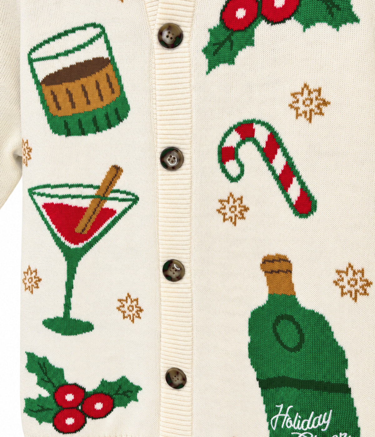 Men's Christmas Cocktail Mock Neck Cardigan Sweater