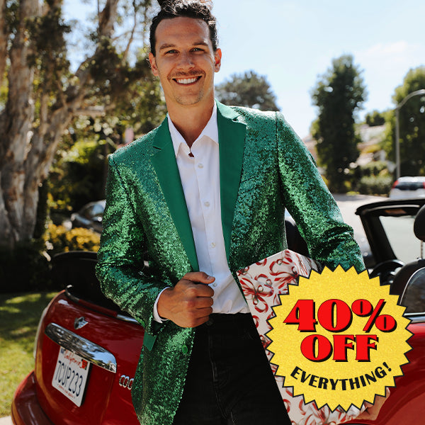 shop formal clothing - mens green sequin blazer