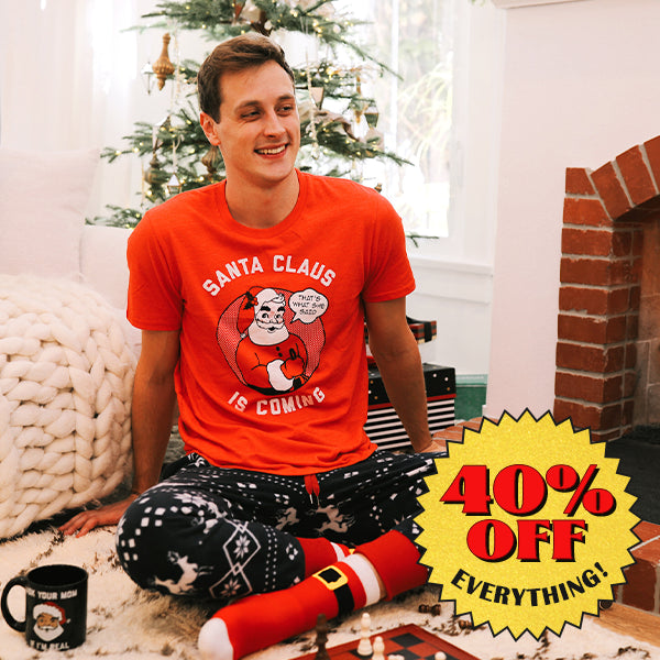 shop christmas shirts - mens santa claus is coming tee