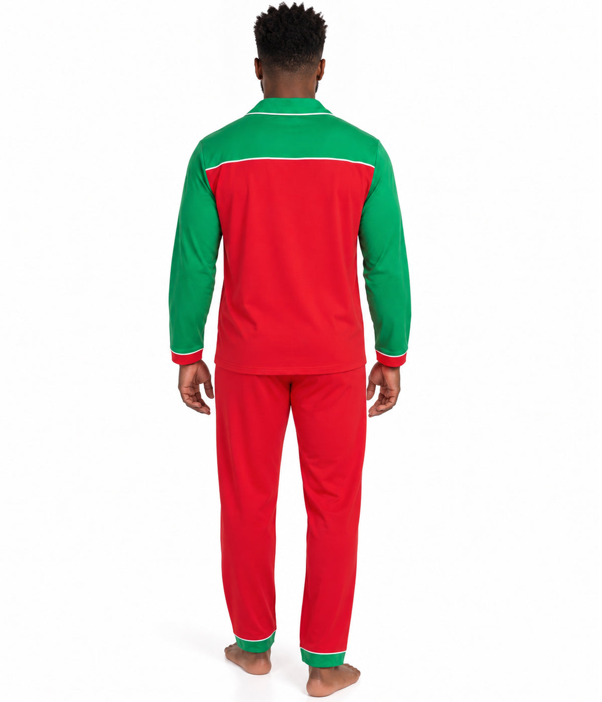 Men's Christmas Cowboy Lapel Pajama Set