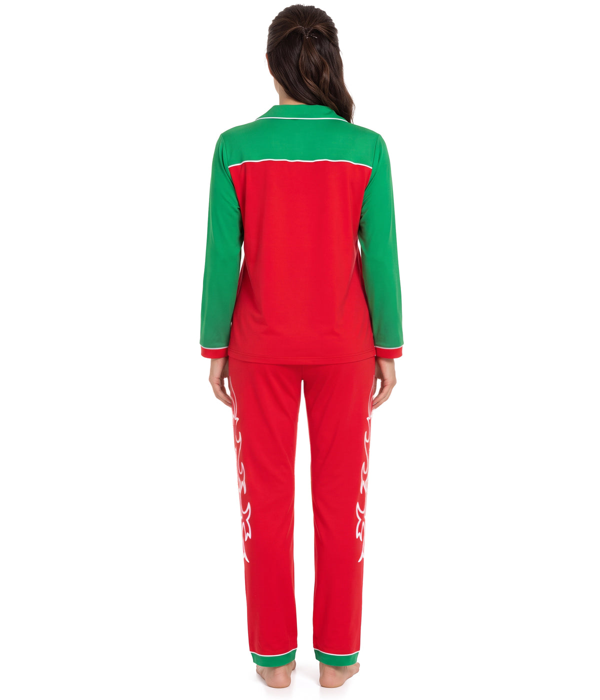 Women's Christmas Cowgirl Lapel Pajama Set