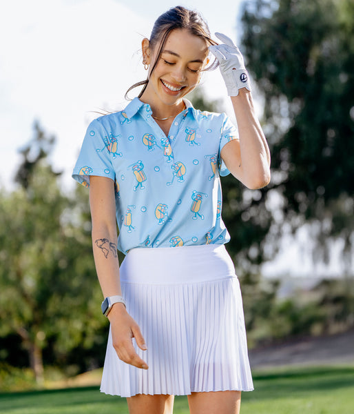 Sizzlin' Swing Short-Sleeve Golf Polo: Women's Golf Outfits