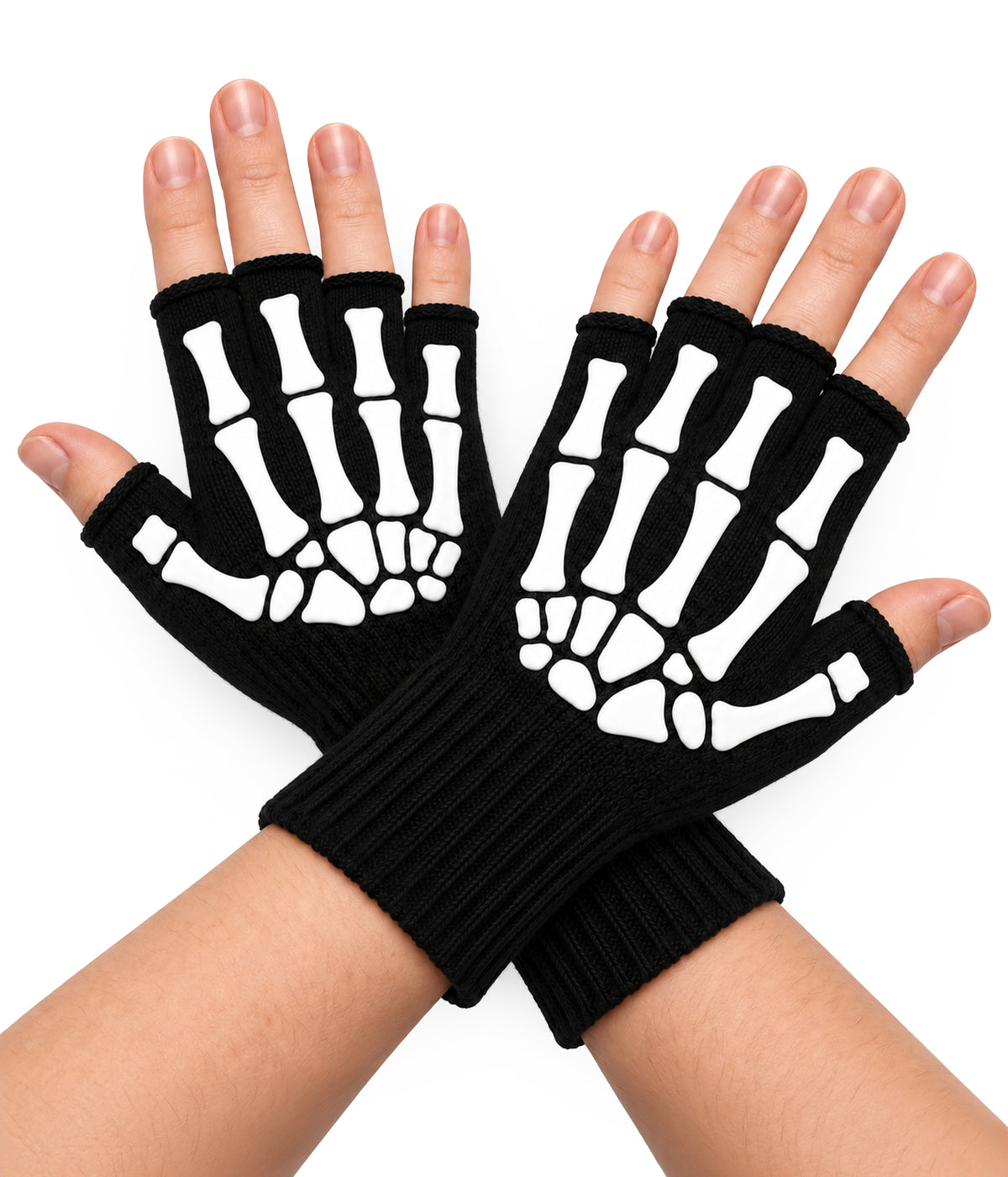 Fingerless Skeleton Gloves
