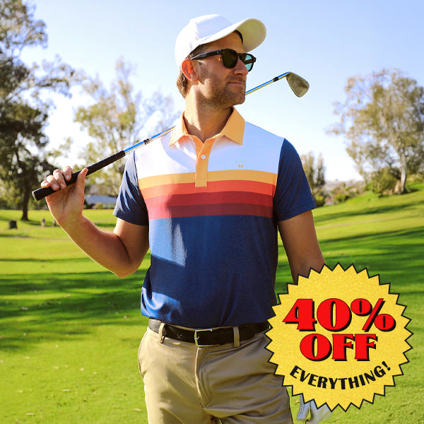 shop golf polos - men's slice of sunset golf polo 
