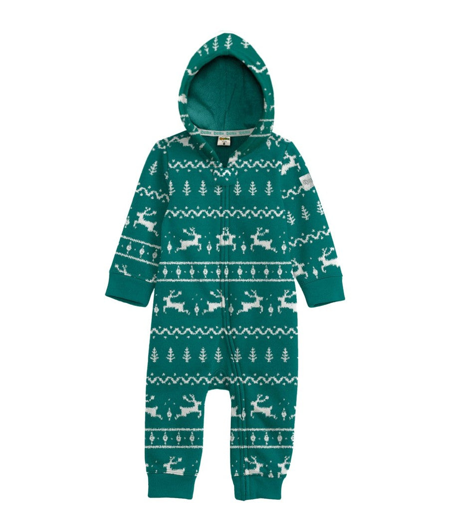 Toddler Girl's Green Fair Isle Jumpsuit Image 3