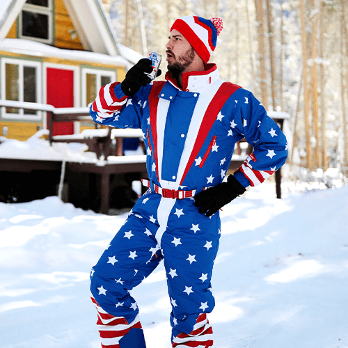 shop ski and snow - image of model wearing men's americana snow suit