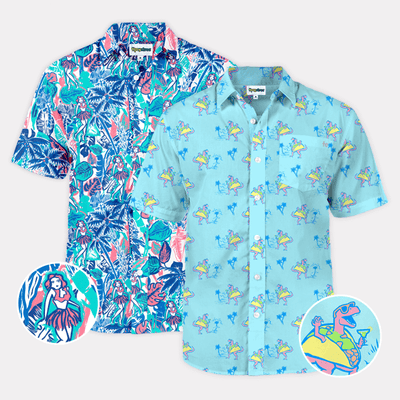 shop hawaiian shirts - men's island breeze hawaiian shirt and men's tacosaurus hawaiian shirt