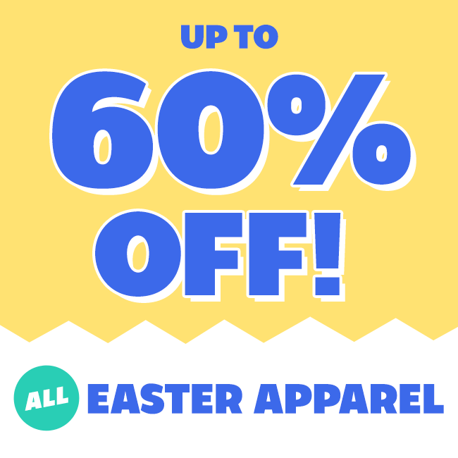 up to 60% off all easter apparel