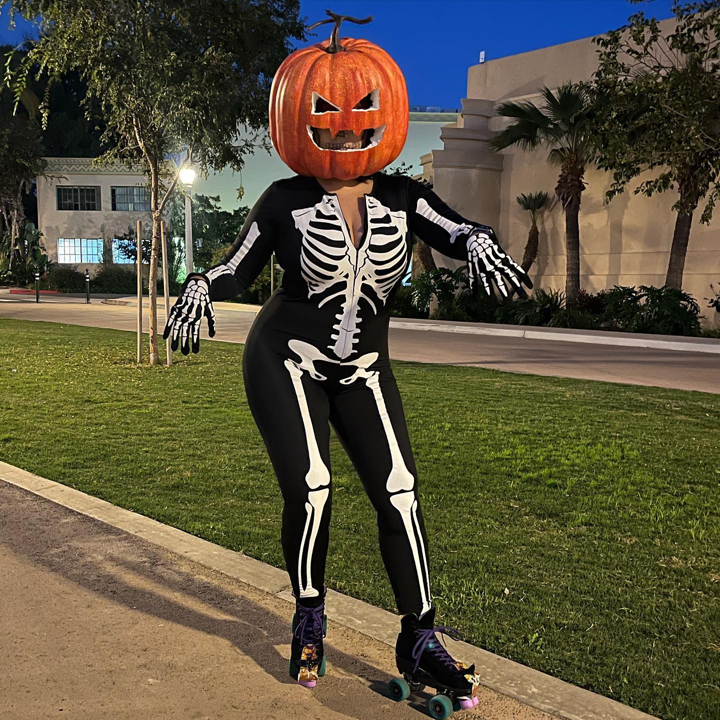 image of women wearing womens skeleton bodysuit costume