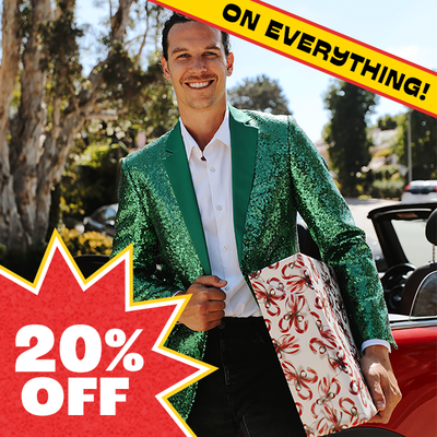 shop blazers - image of model wearing mens green sequin blazer