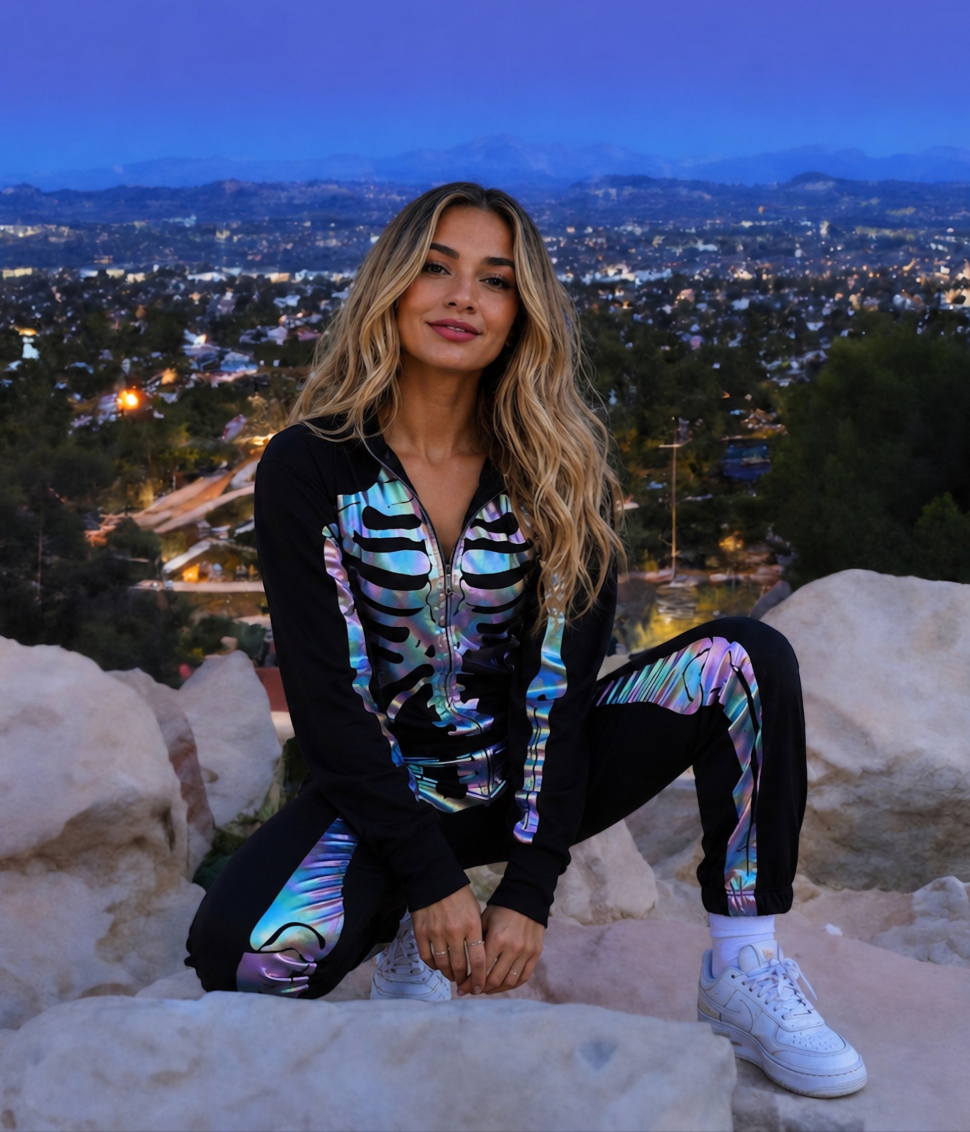 Women's Iridescent Skeleton Costume