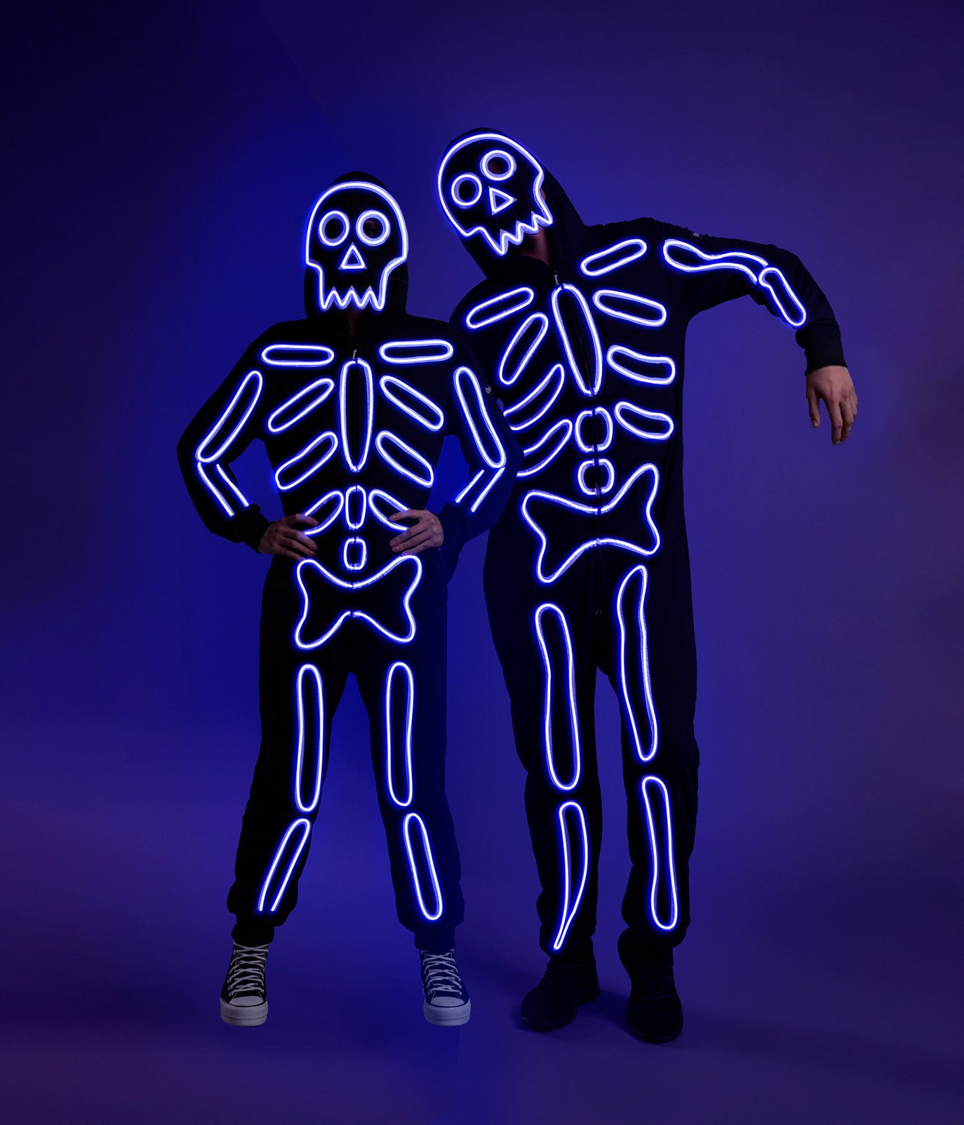 Matching Neon LED Skeleton Couples Costumes
