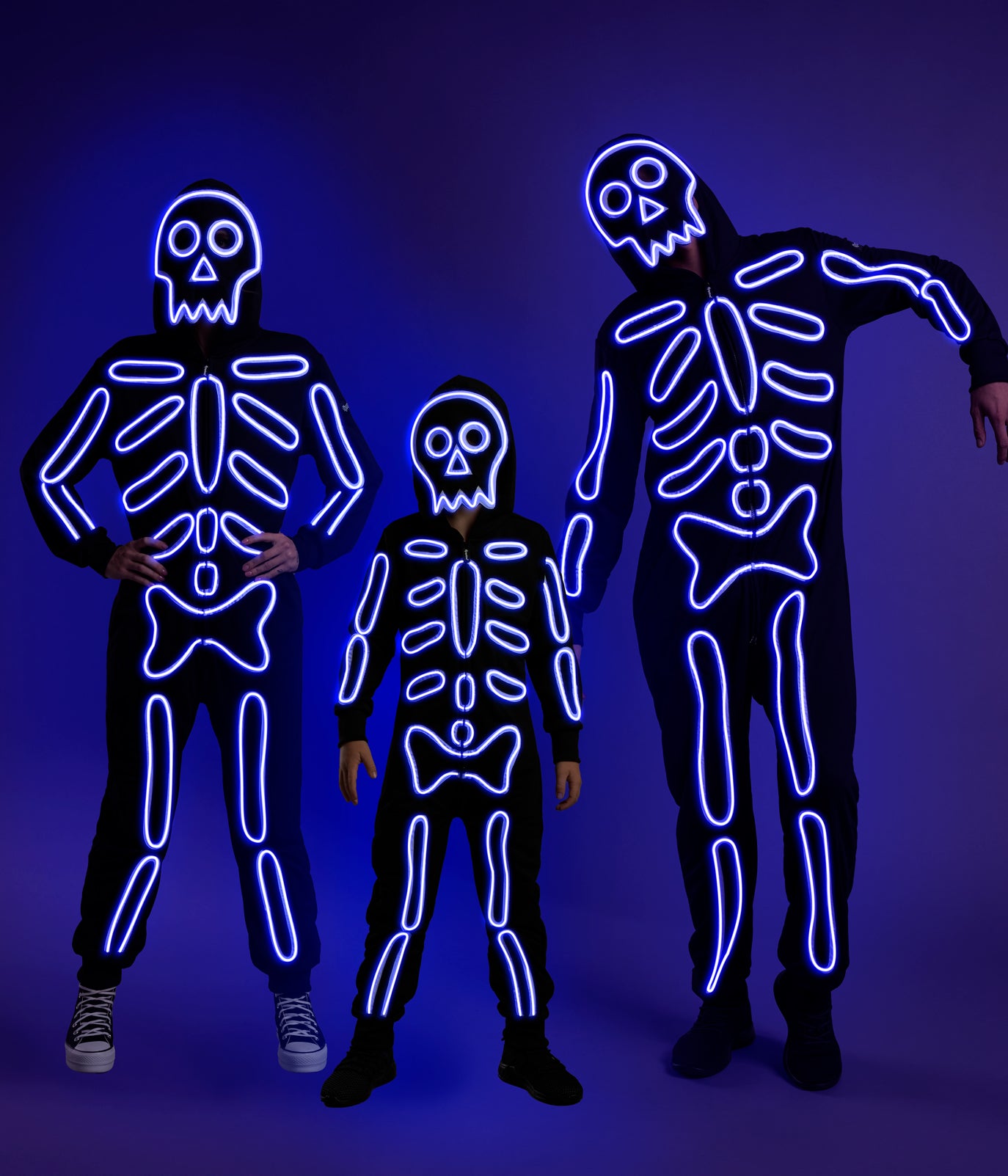 Matching Neon LED Skeleton Family Costumes