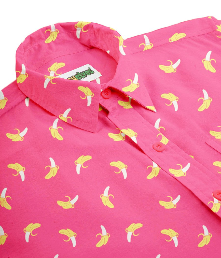Men's Pink Banana Hawaiian Shirt Image 4